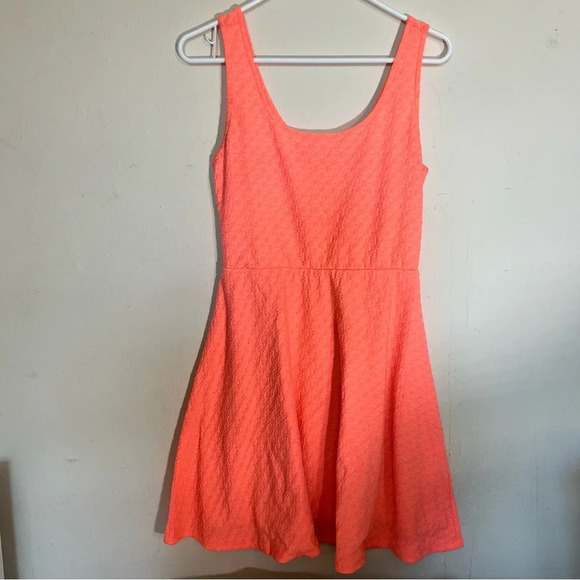 Mossimo Supply Co Salmon Pink Sleeveless Scoop Neck Fit and Flare Mini Dress SzM - Picture 1 of 7